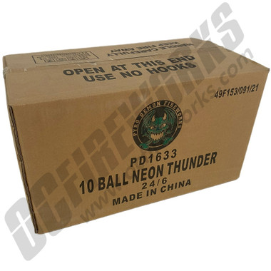 Wholesale Fireworks 10 Ball Neon Thunder Roman Candle Case 24/6