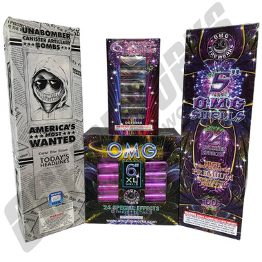 Buy Fireworks Online | OMG 78ct Canister Shell Collection