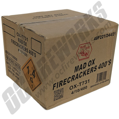 Wholesale Fireworks Mad Ox Firecrackers 400s Case 4/10/400