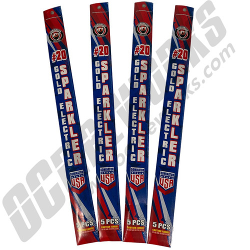 20 Inch USA Gold Electric Wire Sparklers 20pk