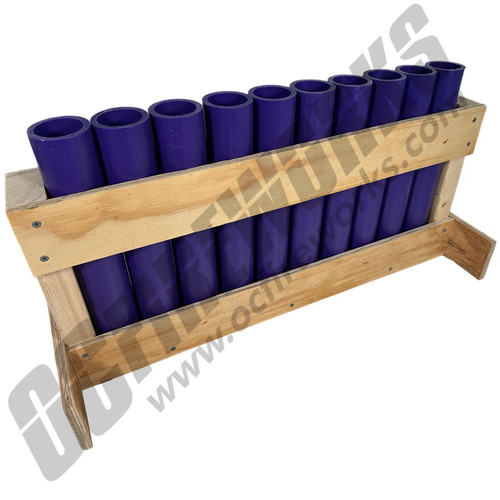 10 Shot Rack With Purple 1.91 HDPE Mortar Tubes