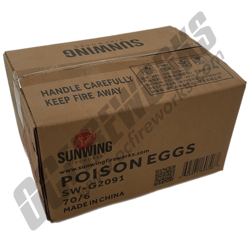 Wholesale Fireworks Poison Eggs Assorted Colors Case 70/6
