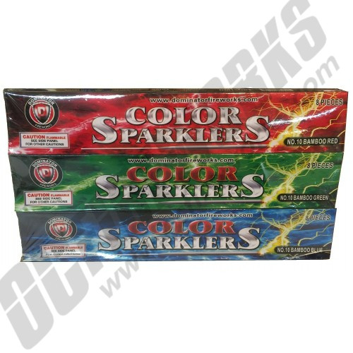 #10 Bamboo Color Sparklers 48/Pk