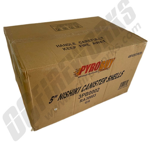 Wholesale Fireworks Nishiki Blast 5" Canister Shell Case 12/6 Wholesale Fireworks Nishiki Blast 5" Canister Shell Case 12/6
