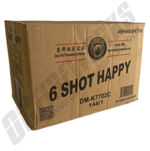 Wholesale Fireworks 6 Shot Happy Case 144/1 Wholesale Fireworks 6 Shot Happy Case 144/1