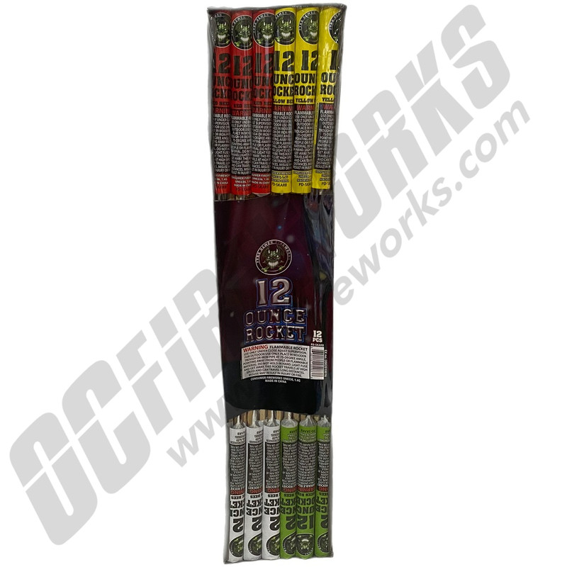 Cheap Fireworks Online | 12oz Premium Stick Rockets 12pk | OCFireworks