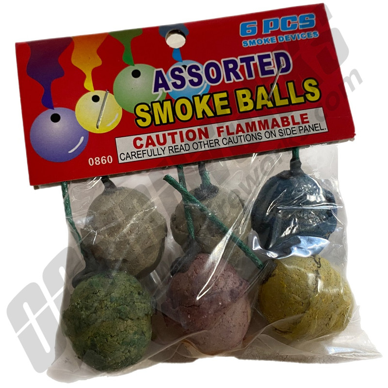 Assorted Colors Smoke Balls 6pk
