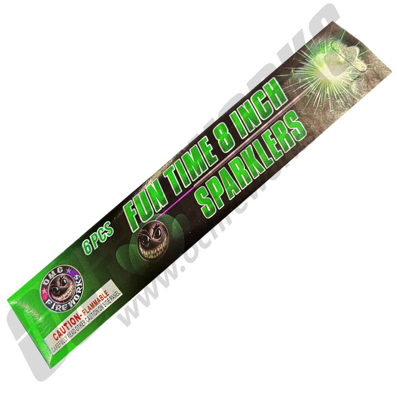 Fun Time 8 Inch Bamboo Color Sparklers 72ct WITH FREE SHIPPING