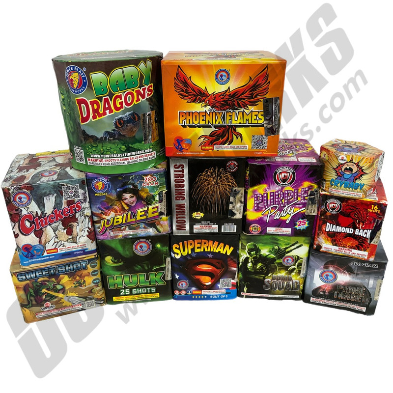 コメカム Buy Fireworks Online | 200 Gram Mixed Brand 13pc Assortment (241