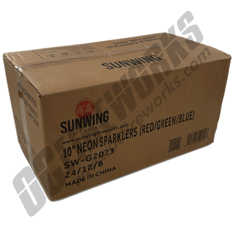 Wholesale Fireworks 10 Inch Neon Sparklers Case 24/12/8