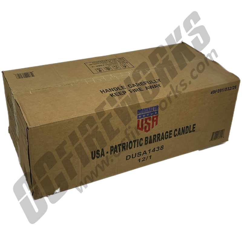 Wholesale Fireworks Patriotic Barrage Candle Case 12/1