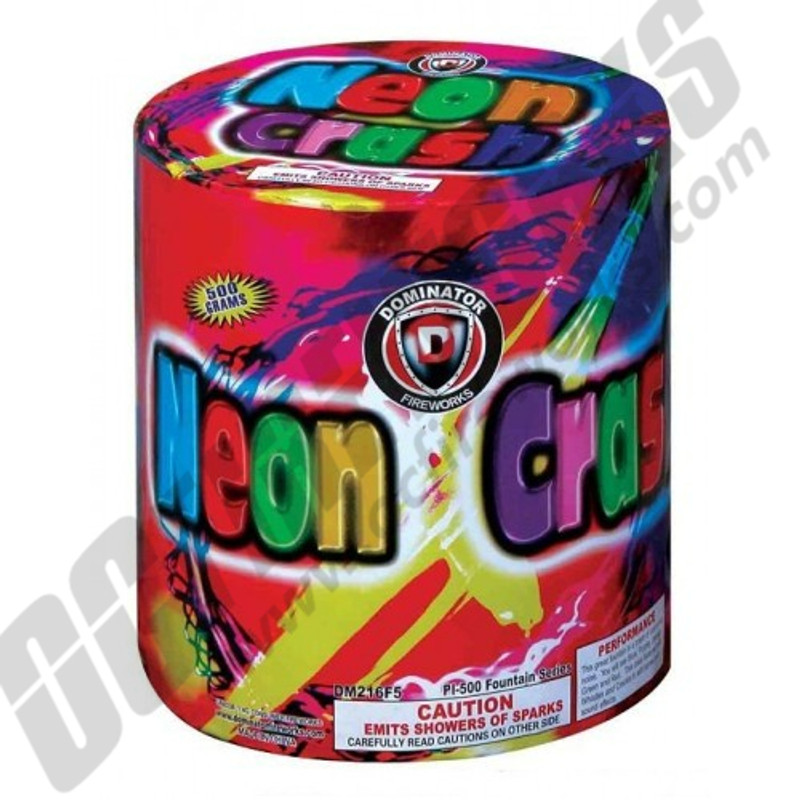 Wholesale Fireworks Neon Crash Fountain Case 8/1