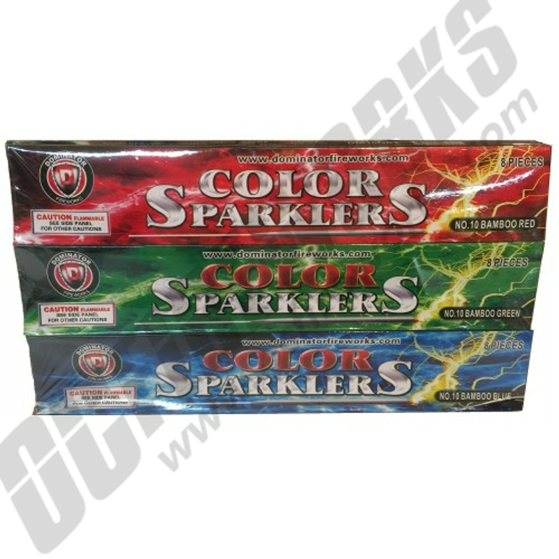 #10 Bamboo Color Sparklers 48/Pk