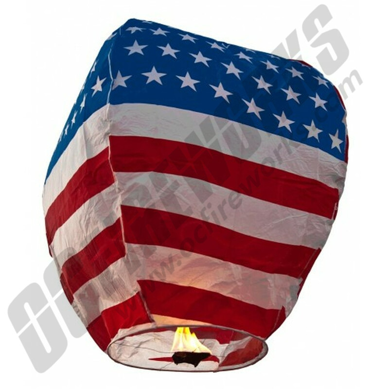 Buy Fireworks Online | American Flag Sky Lantern | OCFireworks