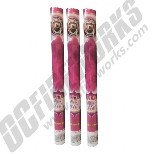 Gender Reveal 60cm Powder Smoke Cannon (Pink) Quick Shot Party Popper 3pk