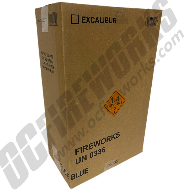 Excalibur Artillery Shell Case by World Class Fireworks. This case contains four 24 count shell kits.