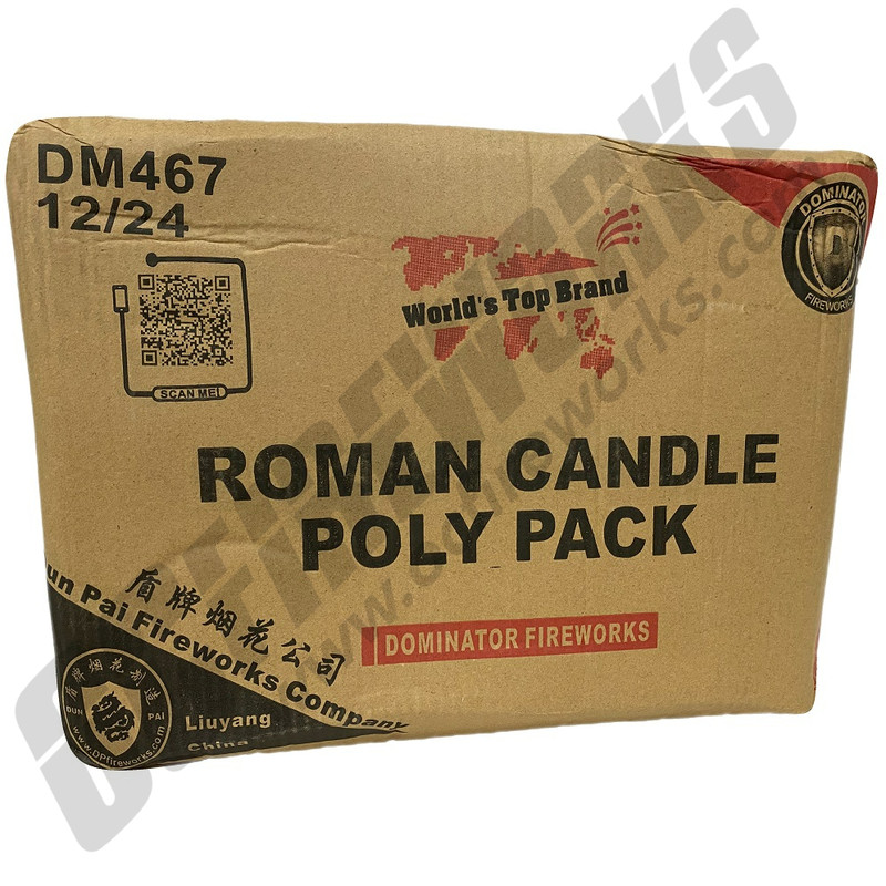Wholesale Fireworks Roman Candle Bag Assortment Case 12/24