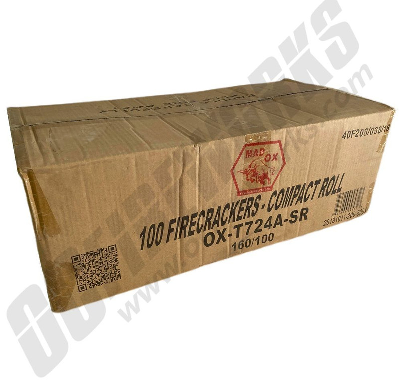 Wholesale Fireworks Mad Ox 100ct Firecracker Superstring Case 160/1