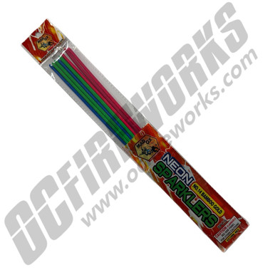 Bamboo Stick Neon Gold Sparklers 14 Inch 8pk