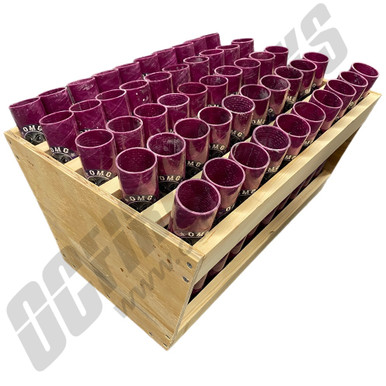 50 Shot Fan Rack With 1.75" Purple Fiberglass Mortar Tubes