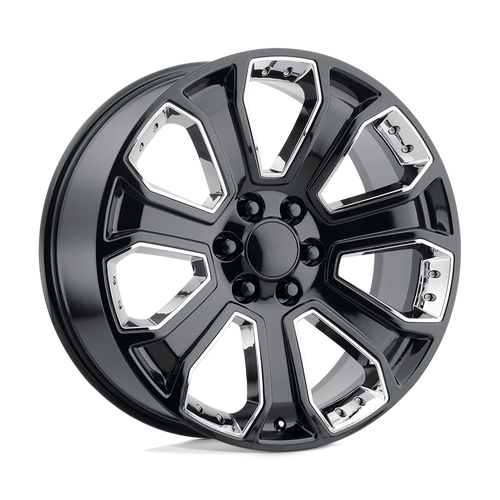 Performance Replicas PR113 20X9 24 Gloss Black With Chrome Accents 6X139.7 / 6X5.5 113GC-295824