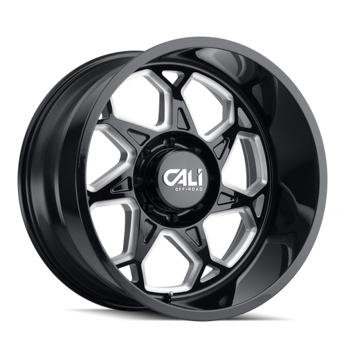 CALI OFF-ROAD SEVENFOLD 9111 GLOSS BLACK/MILLED 24X12 8-170 -51MM 130.8MM 9111-24270BM