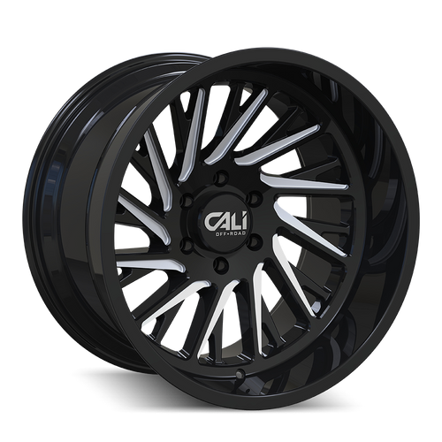 CALI OFF-ROAD PURGE 9114 GLOSS BLACK/MILLED 22X12 8-170 -51MM 125.2MM 9114-22270BM