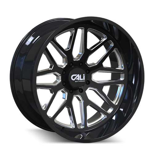 CALI OFF-ROAD INVADER 9115 GLOSS BLACK/MILLED SPOKES 20X12 8-170 -51MM 125.2MM 9115-2270BM