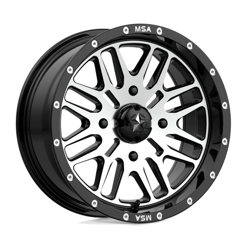 MSA Offroad Wheels M38 BRUTE 15X7 10 Gloss Black Machined 4X156 M38-05756