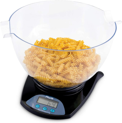 AMERICAN WEIGH SCALE PRECISION DIGITAL KITCHEN FOOD WEIGHT SCALE WITH REMOVABLE BOWL, BLACK, 5KG X 1G (HB-11)