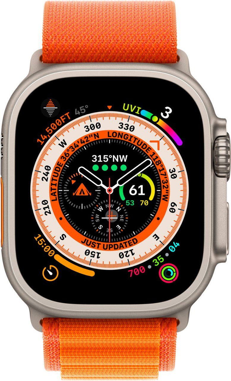 Apple Watch Ultra (GPS + Cellular) 49mm Titanium Case with Orange