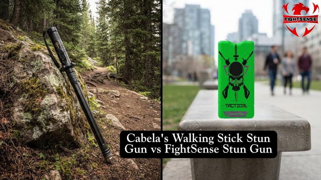 Cabela's Walking Stick Stun Gun vs FightSense Stun Gun