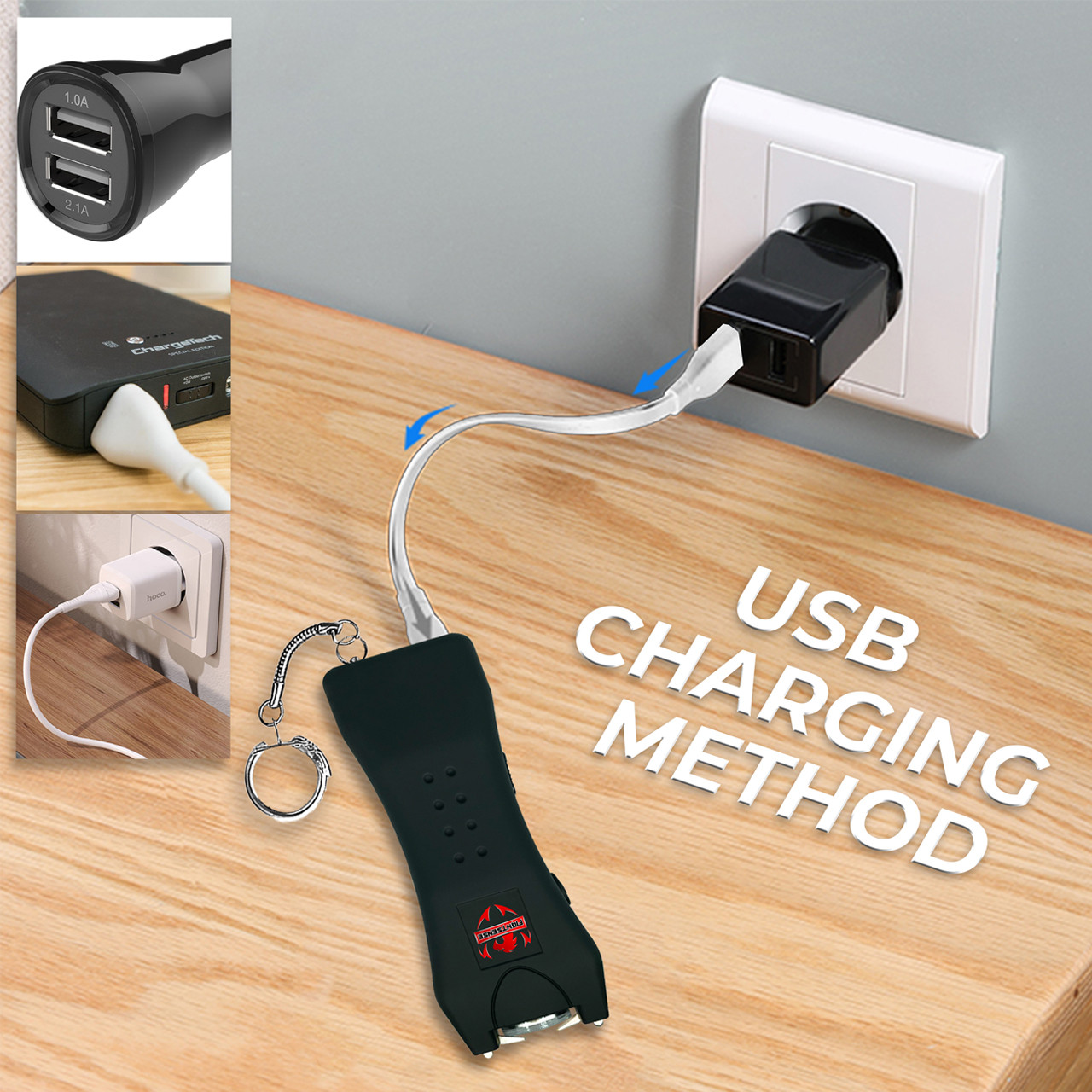 Stun Gun Keychain with Flashlight for selfdefense