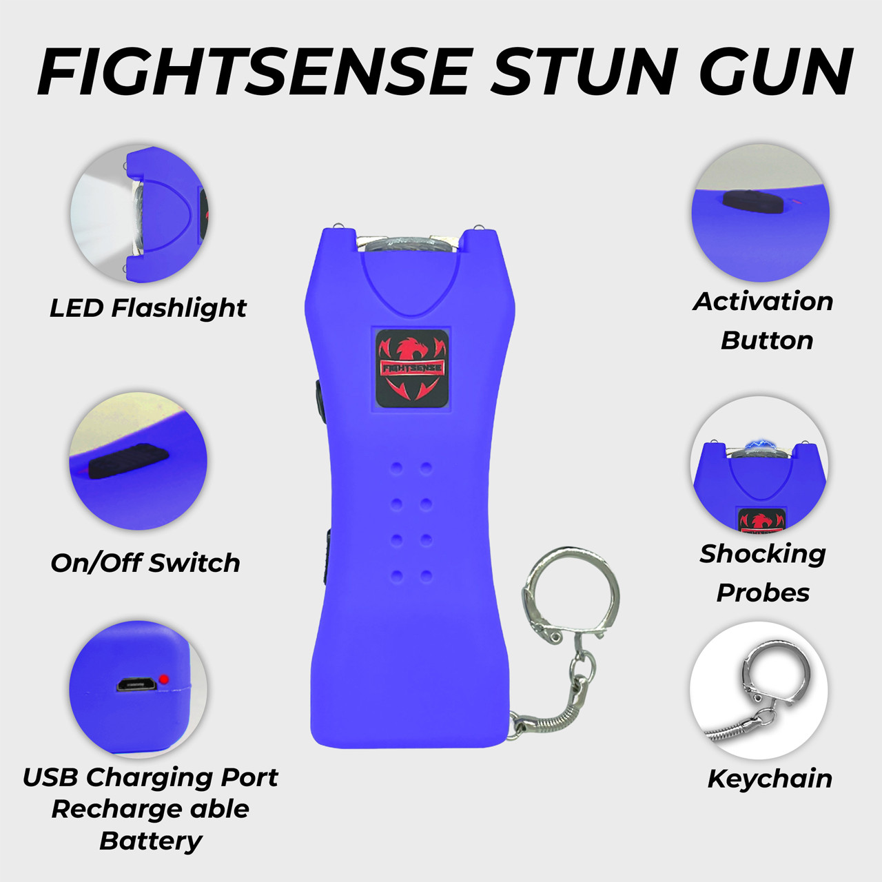 Keychain Gun Switch Keychain Stun Gun | FightSense Self-Defense Device