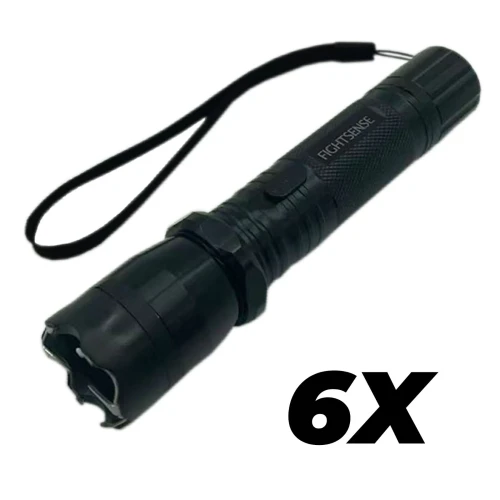 FIGHTSENSE (6PC) High-Power Aluminum LED Flashlight, 3-Mode Bright Light