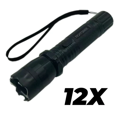 FIGHTSENSE (12PC) High-Power Aluminum LED Flashlight, 3-Mode Bright Light
