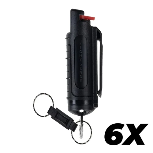FightSense black pepper spray with keychain clip