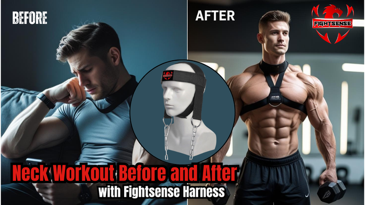 Neck Workout Before and After with Fightsense Harness