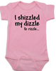 I shizzled my dizzle baby Bodysuit, snoop dog, gangsta baby, funny gangster slang onsie, pink