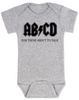 ABCD, For those about to talk, AC/DC baby Bodysuit, for those about to rock, classic rock baby onsie, band Bodysuit, grey