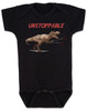Unstoppable T-Rex dinosaur baby Bodysuit, T-Rex with grabbers, black