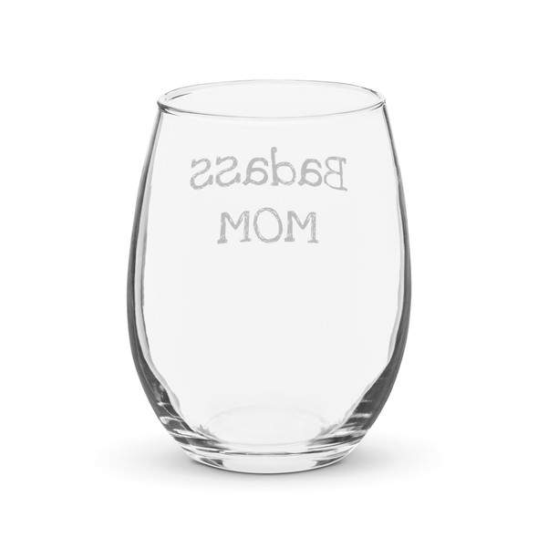 Badass Mom stemless wine glass, funny baby shower gift, mommy needs wine, why mommy drinks, funny wine glass, badass mother, gift for mom, back Badass Mom stemless wine glass, funny baby shower gift, mommy needs wine, why mommy drinks, funny wine glass, badass mother, gift for mom, back
