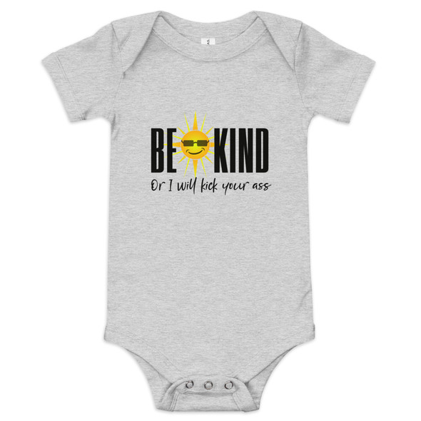 Be Kind Baby Bodysuit, Gray, Funny Baby Bodysuit, Positive Baby Outfit