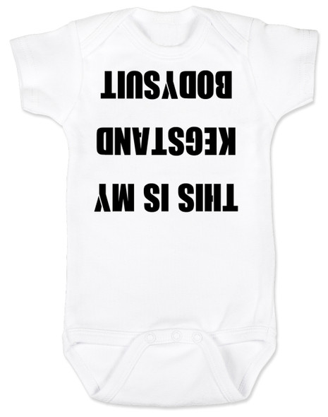 Kegstand Bodysuit, Inappropriate baby clothes, baby shower gag gift, punk rock baby, Rock n Roll Baby bodysuit, Badass baby clothes, rock and roll infant creeper, hardcore baby, hilarious Bodysuit, Keg Stand Bodysuit, white