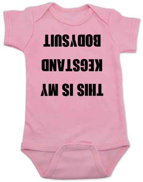 Kegstand Bodysuit, Inappropriate baby clothes, baby shower gag gift, punk rock baby, Rock n Roll Baby bodysuit, Badass baby clothes, rock and roll infant creeper, hardcore baby, hilarious Bodysuit, Keg Stand Bodysuit, pink