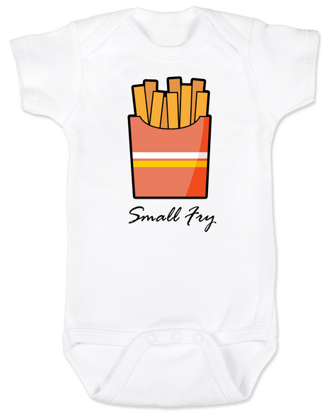 Small Fry baby Bodysuit, funny fast food onsie