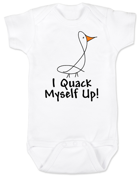 I quack myself up baby Bodysuit, funny ducky baby onsie, I crack myself up, cute and funny baby gift