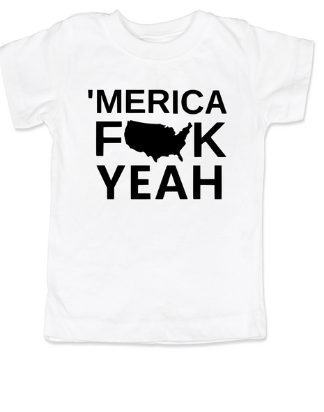 Merica, America Fuck Yeah toddler shirt, offensive patriotic toddler t-shirt, 4th of july, memorial day, veterans day, united states hell yeah, Merica fuck yeah