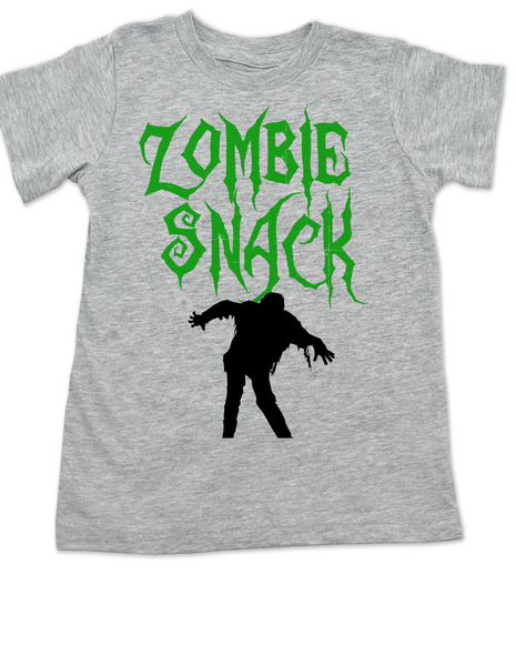 Zombie Snack toddler shirt, Zombie kid, Halloween toddler shirt, Funny Halloween kid shirt, grey