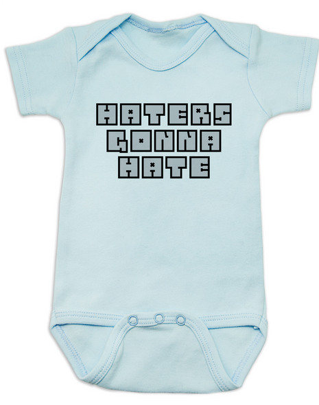 Haters Gonna Hate Baby Bodysuit, Gangsta baby, Players gonna play, badass baby onsie, funny gangster baby Bodysuit, Don't hate on me infant bodysuit, blue